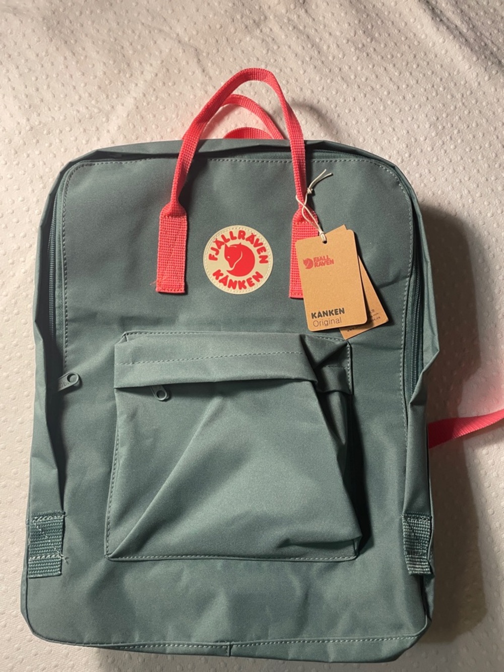FJALLRAVEN, KANKEN original teal/ hot pink backpack NWT
